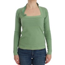 Ermanno Scervino Eleganter grün gestreifter Pullover aus Wollmischung