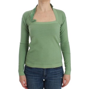 Ermanno Scervino Eleganter grün gestreifter Pullover aus Wollmischung