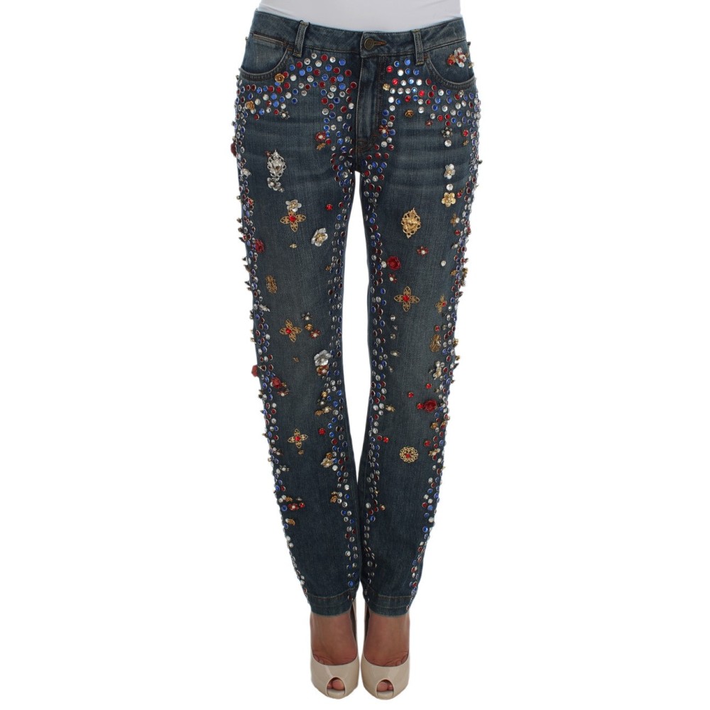 Dolce & Gabbana Verzauberte Sizilien Kristallherz Boyfriend Jeans