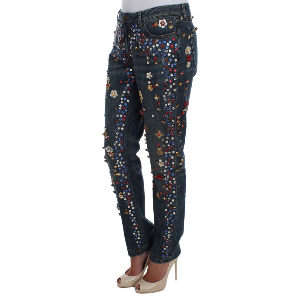 Dolce & Gabbana Verzauberte Sizilien Kristallherz Boyfriend Jeans