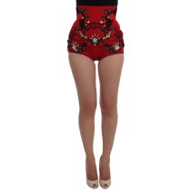 Dolce & Gabbana Hinreißende rote Shorts mit Seidenstickerei