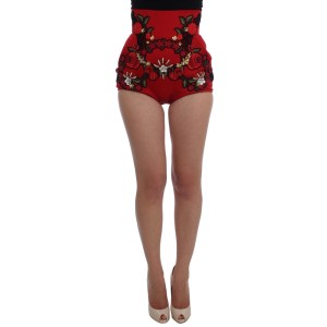Dolce & Gabbana Hinreißende rote Shorts mit Seidenstickerei