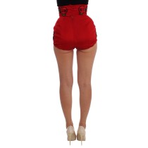 Dolce & Gabbana Elegante Shorts aus Seide mit hoher Taille und Stickerei