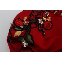 Dolce & Gabbana Elegante Shorts aus Seide mit hoher Taille und Stickerei