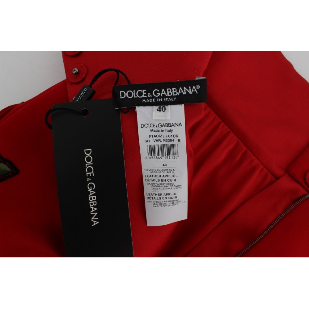 Dolce & Gabbana Elegante Shorts aus Seide mit hoher Taille und Stickerei