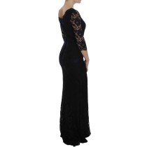 Dolce & Gabbana Elegantes Schwarzes Maxikleid aus geblümter Spitze
