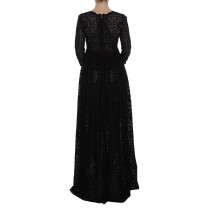 Dolce & Gabbana Elegantes Schwarzes Maxikleid aus geblümter Spitze