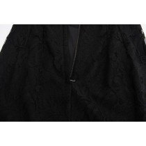 Dolce & Gabbana Elegantes Schwarzes Maxikleid aus geblümter Spitze