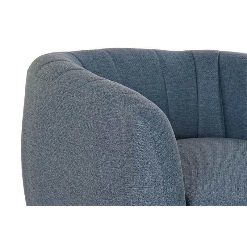 Fauteuil DKD Home Decor Bleu Doré Mousse Bois Métal Plastique 81 x 75 x 73 cm