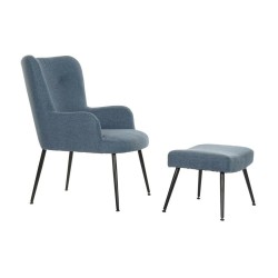 Fauteuil DKD Home Decor Bleu Noir Métal 70 x 60 x 84 cm