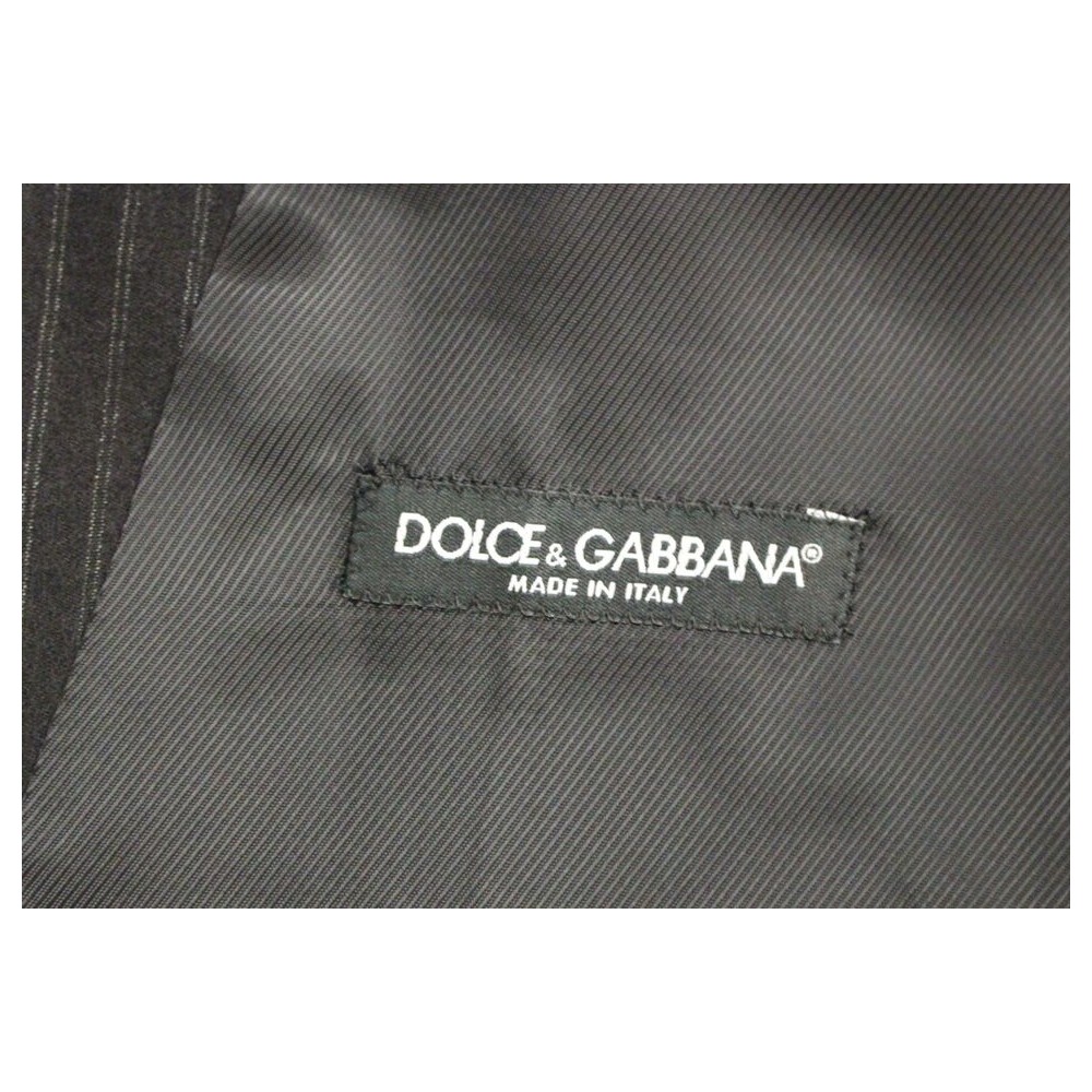 Dolce & Gabbana Elegantes schwarz gestreiftes Wollkleid Vest
