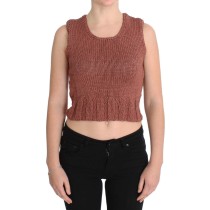 PINK MEMORIES Schicker roter ärmelloser Strickwesten-Pullover