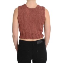 PINK MEMORIES Schicker roter ärmelloser Strickwesten-Pullover