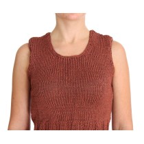PINK MEMORIES Schicker roter ärmelloser Strickwesten-Pullover