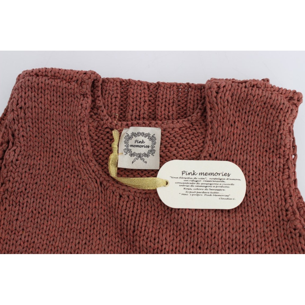 PINK MEMORIES Schicker roter ärmelloser Strickwesten-Pullover