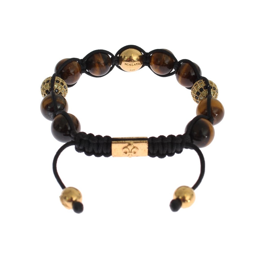 Nialaya Schickes Multicolor CZ & Tigerauge-Armband