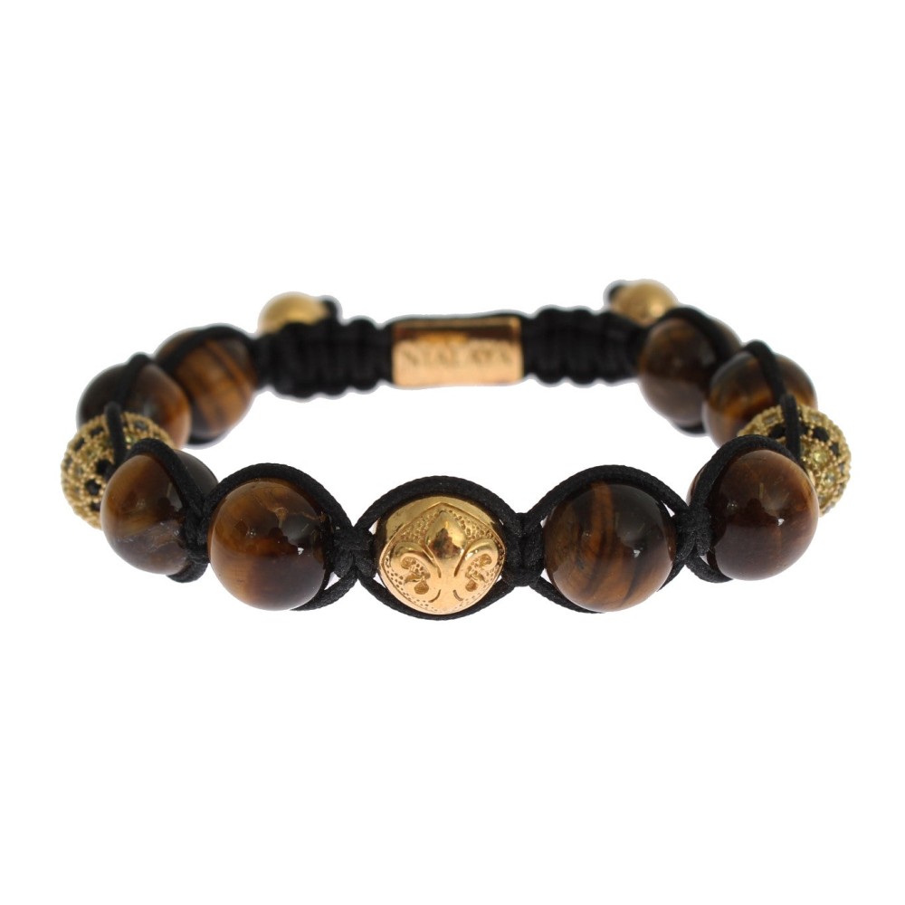 Nialaya Schickes Multicolor CZ & Tigerauge-Armband