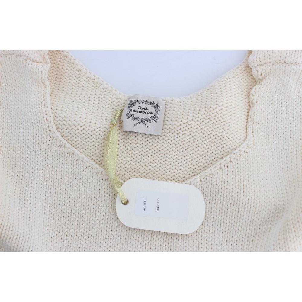 PINK MEMORIES Beige ärmellose Strickweste Pullover