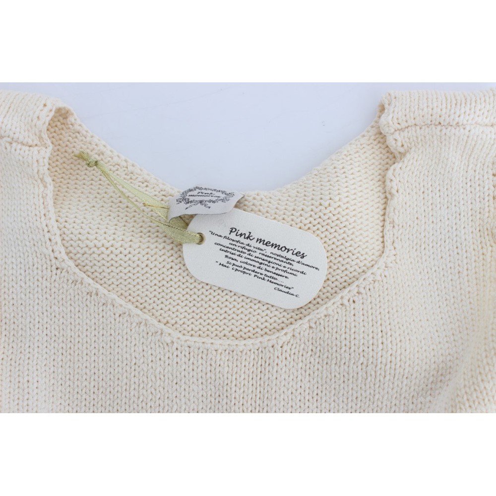 PINK MEMORIES Beige ärmellose Strickweste Pullover