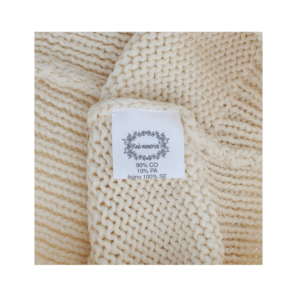 PINK MEMORIES Beige ärmellose Strickweste Pullover