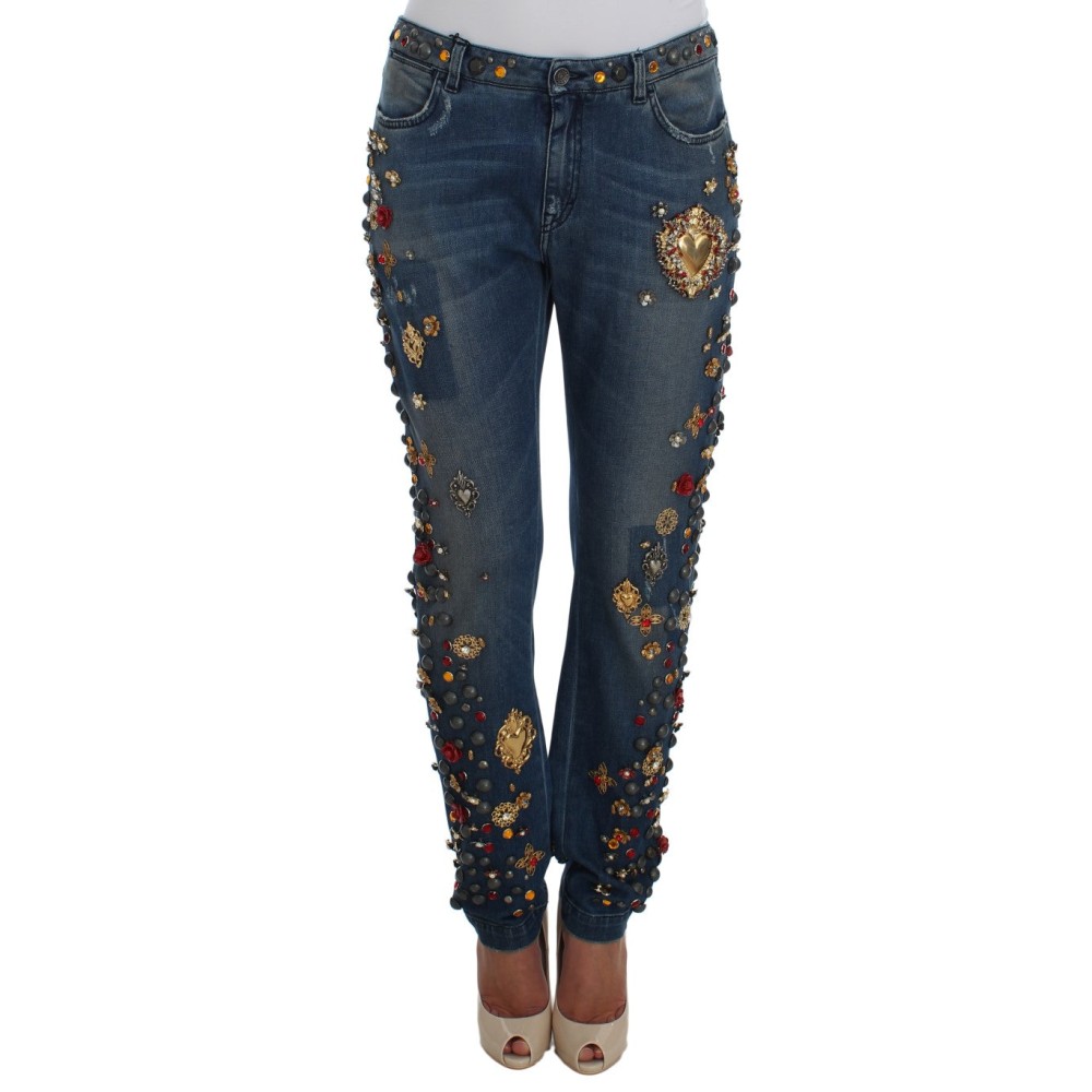 Dolce & Gabbana Verzauberte Sicily verschönerte Boyfriend Jeans