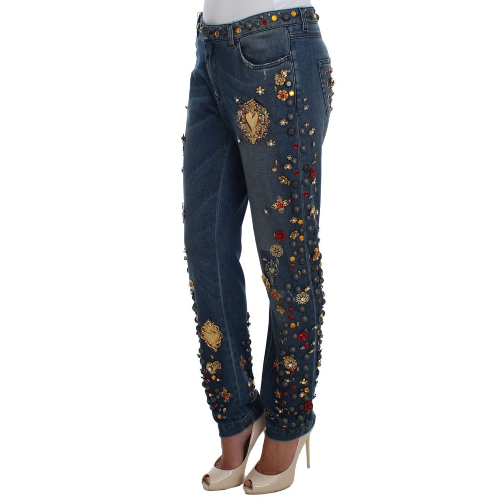 Dolce & Gabbana Verzauberte Sicily verschönerte Boyfriend Jeans