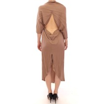 Costume National Elegantes grünes Midikleid mit V-Ausschnitt