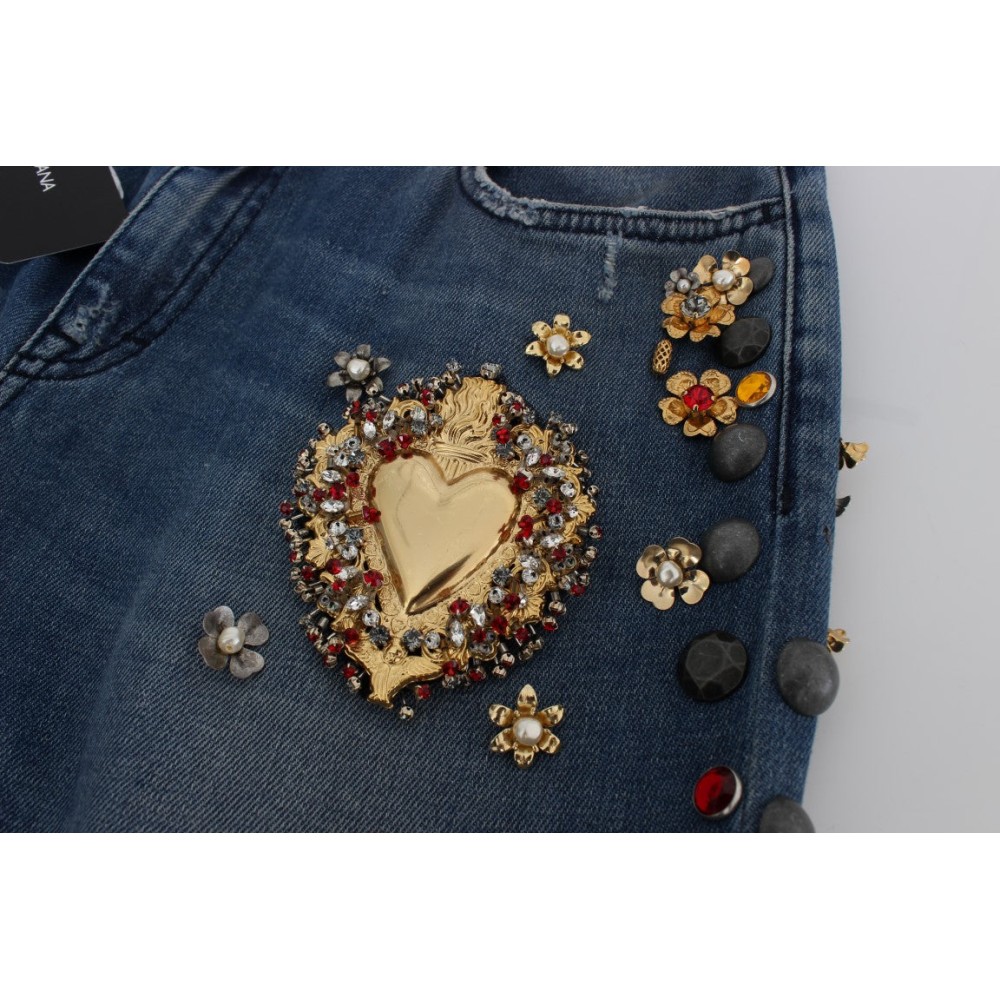 Dolce & Gabbana Verzauberte Sicily verschönerte Boyfriend Jeans