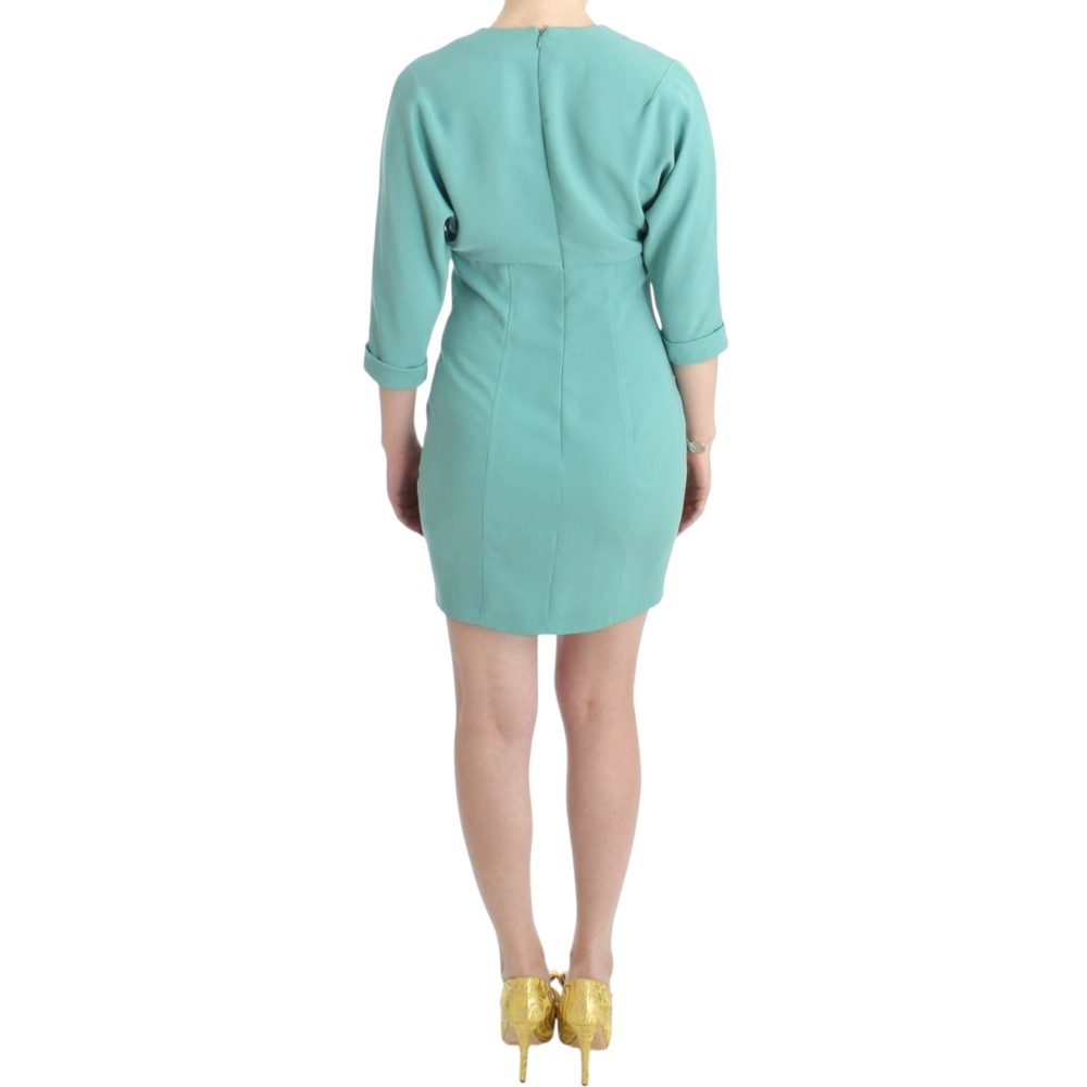 Costume National Elegantes grünes Midikleid mit V-Ausschnitt