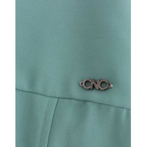 Costume National Elegantes grünes Midikleid mit V-Ausschnitt