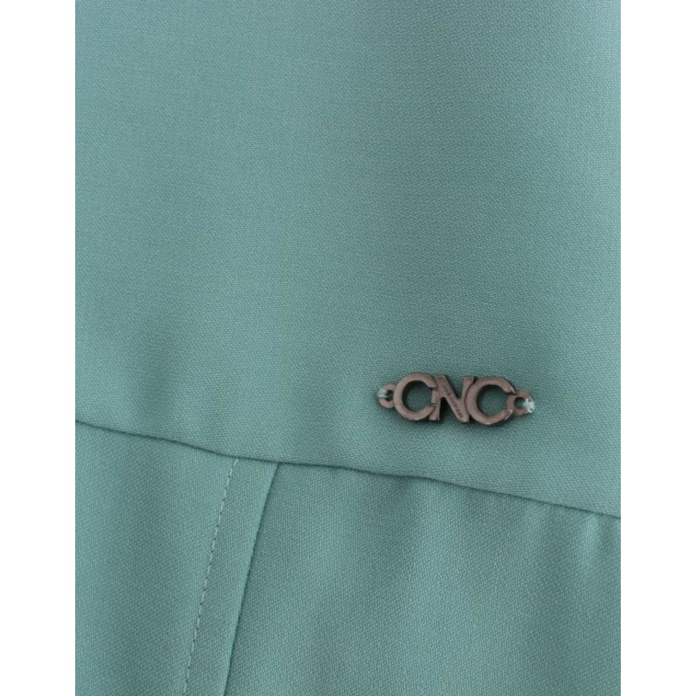 Costume National Elegantes grünes Midikleid mit V-Ausschnitt