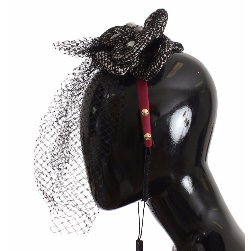 Dolce & Gabbana Rosa Seidenstirnband mit Kristallbesatz
