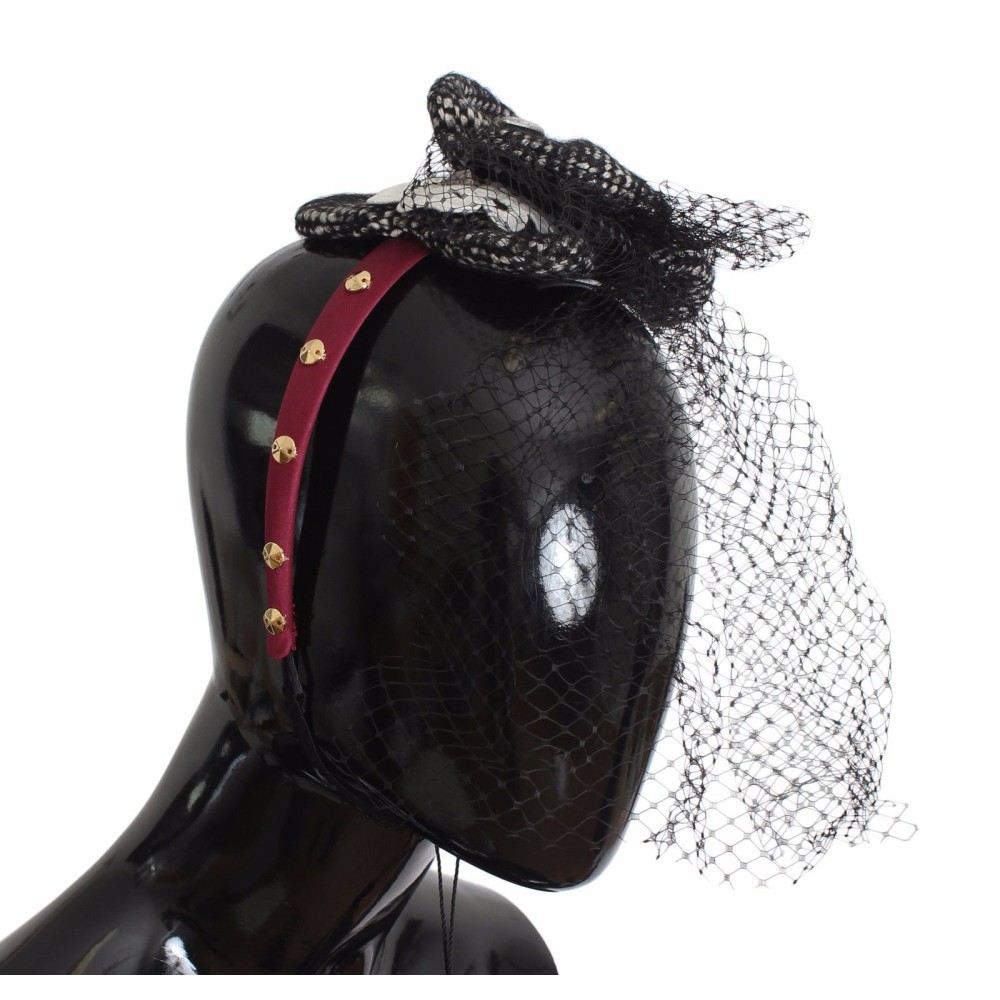 Dolce & Gabbana Rosa Seidenstirnband mit Kristallbesatz