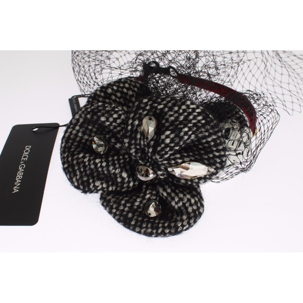 Dolce & Gabbana Rosa Seidenstirnband mit Kristallbesatz