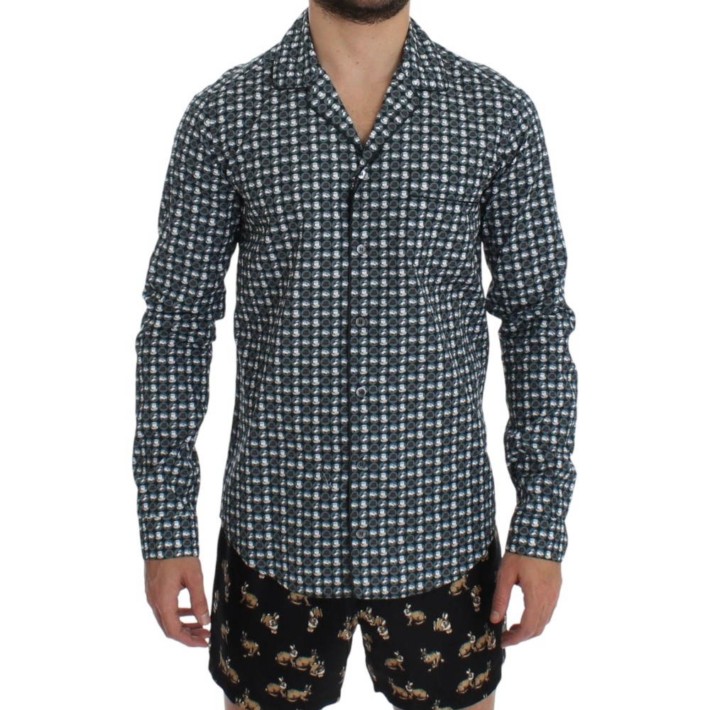 Dolce & Gabbana Elegantes grünes Schlafanzug-Nachthemd