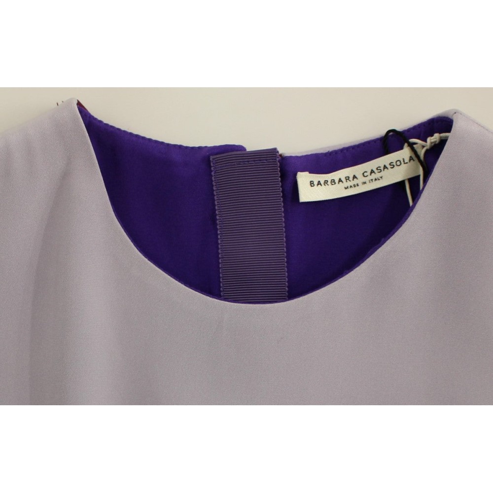 Barbara Casasola Elegantes langes Seidenkleid in Lavendel