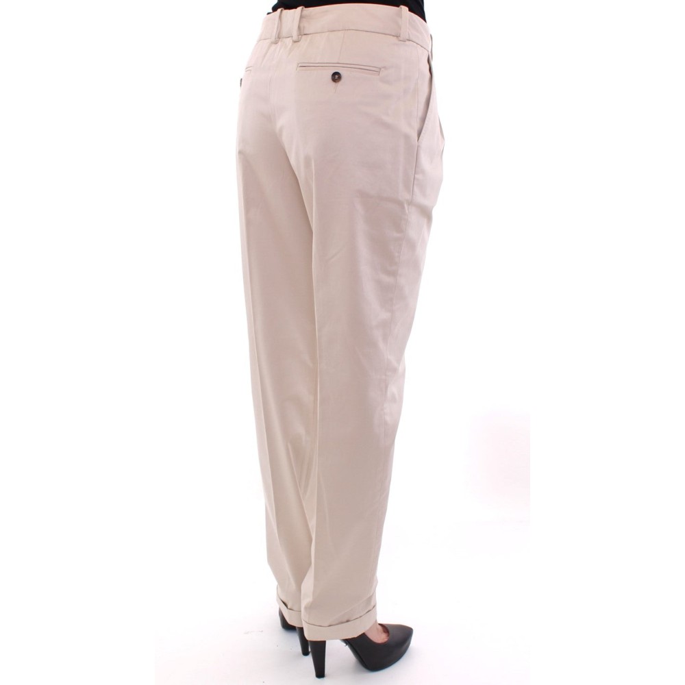 Dolce & Gabbana Elegante Beige Regular Fit Baumwollhose