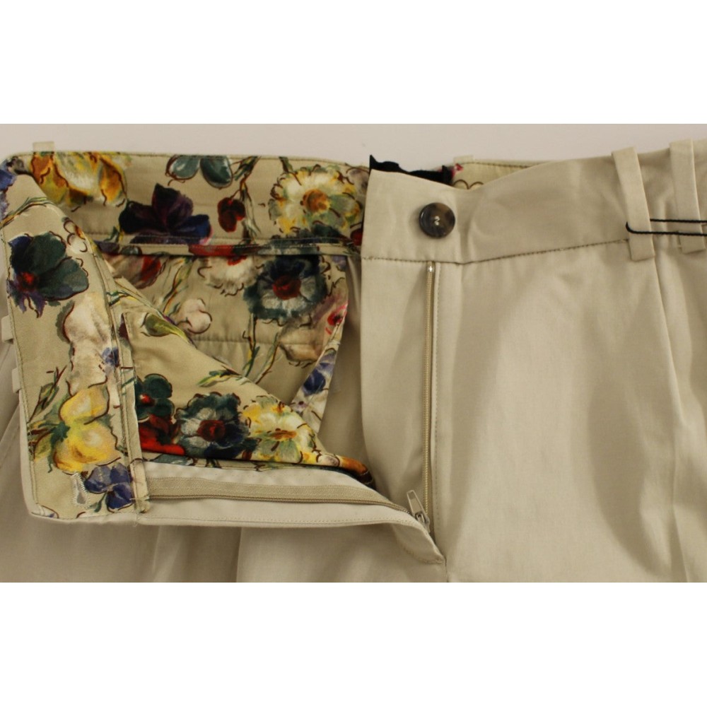 Dolce & Gabbana Elegante Beige Regular Fit Baumwollhose