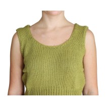 PINK MEMORIES Eleganter grüner ärmelloser Strickwesten-Pullover
