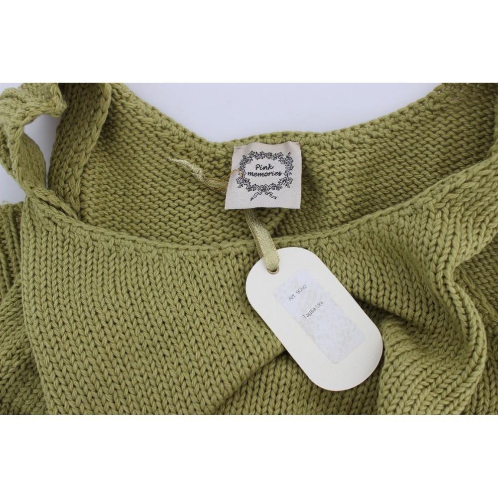 PINK MEMORIES Eleganter grüner ärmelloser Strickwesten-Pullover