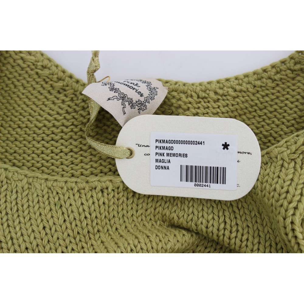 PINK MEMORIES Eleganter grüner ärmelloser Strickwesten-Pullover