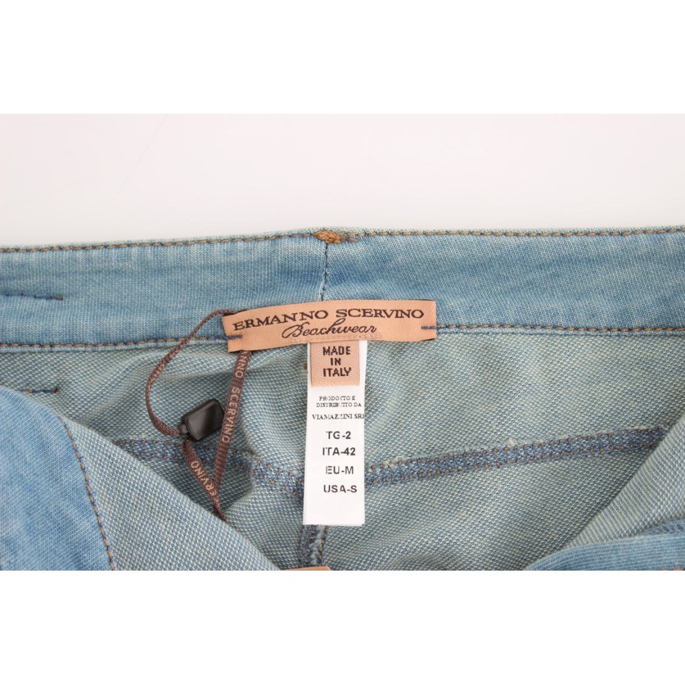 Ermanno Scervino Elegante hellblaue Capri-Jeans
