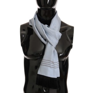 Dolce & Gabbana Eleganter blauer Seidenschal mit Tupfen für Männer