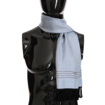 Dolce & Gabbana Eleganter blauer Seidenschal mit Tupfen für Männer