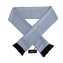Dolce & Gabbana Eleganter blauer Seidenschal mit Tupfen für Männer