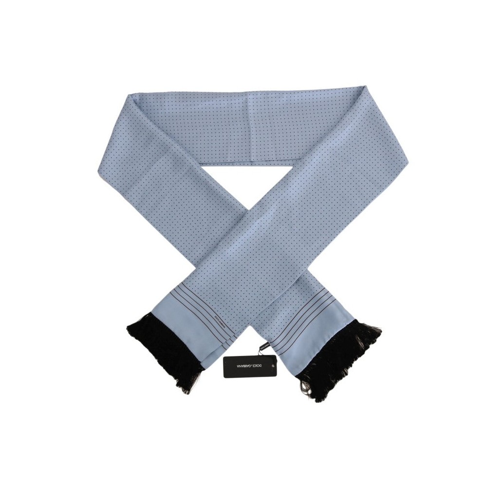 Dolce & Gabbana Eleganter blauer Seidenschal mit Tupfen für Männer
