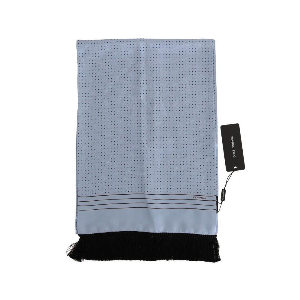 Dolce & Gabbana Eleganter blauer Seidenschal mit Tupfen für Männer