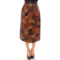 Dolce & Gabbana Eleganter Leder-Patchwork-Rock
