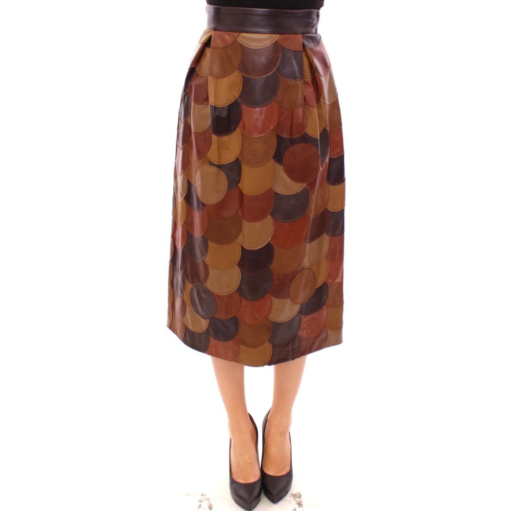 Dolce & Gabbana Eleganter Leder-Patchwork-Rock