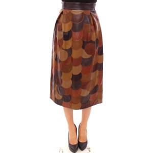 Dolce & Gabbana Eleganter Leder-Patchwork-Rock